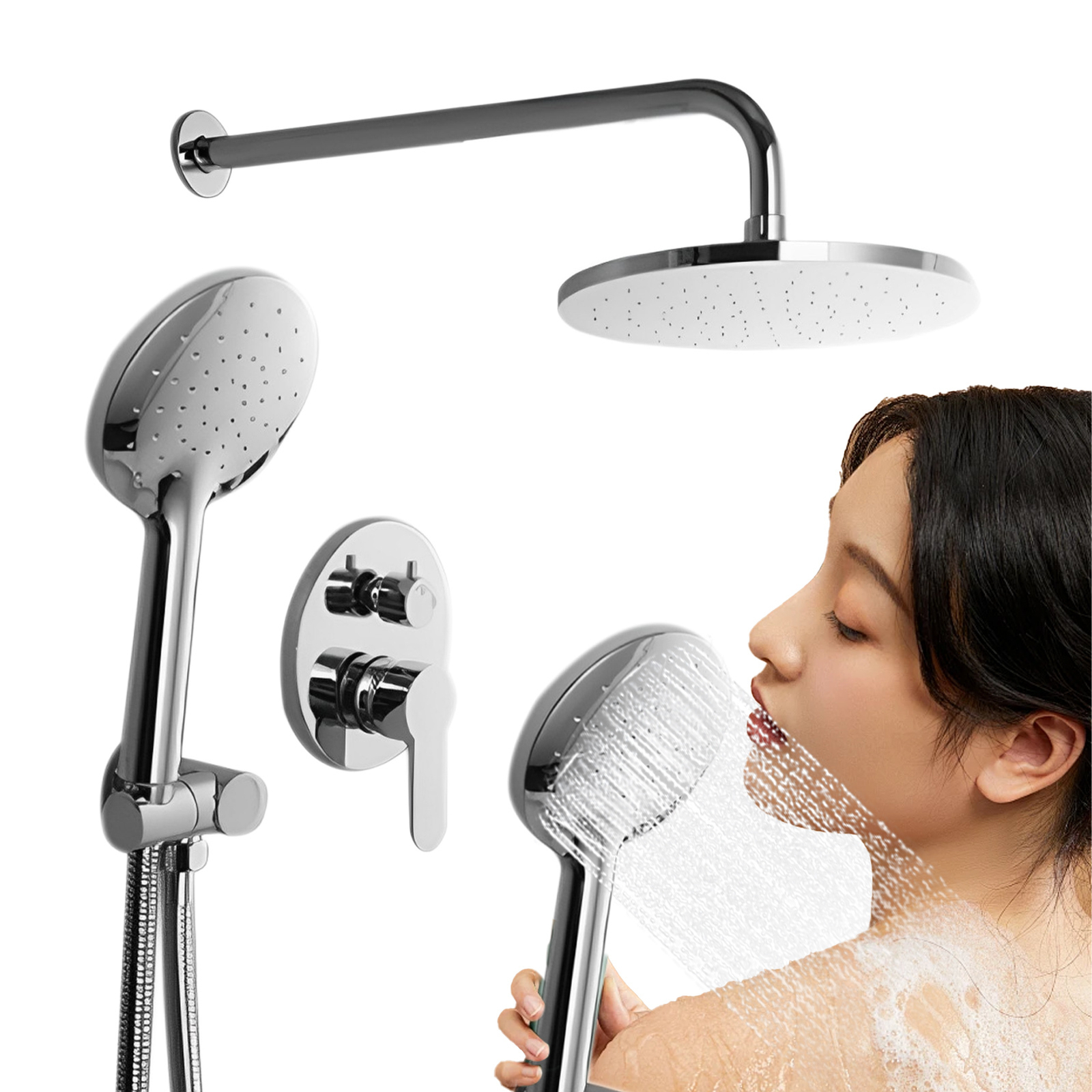 Wall Mounted Shower Head Sets Shower Faucet Rainfall Shower Head Combo