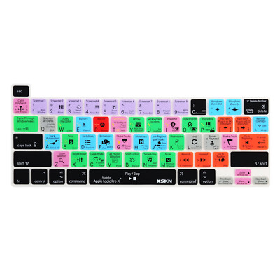 XSKN Logic Pro Shortcuts Keyboard Cover for Touch Bar Macbook Pro 13.3/16 inch