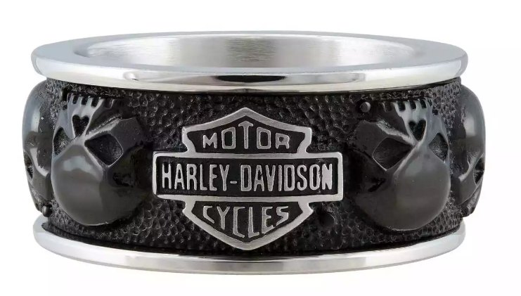 Harley-Davidson® Black Willie G Skulls Bar& Shield Logo Spinner