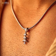 925 Sterling silver handmade christmas tree pendant unisex jewelry nsp1001