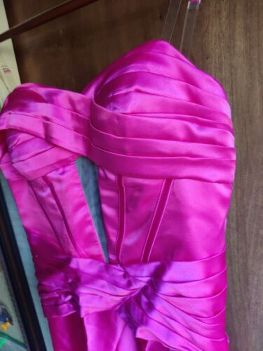 New BXZ Occasions Prom Gown Bridesmaid Dress Size 6 HOT Pink Fuscia Barbie - Picture 4 of 11