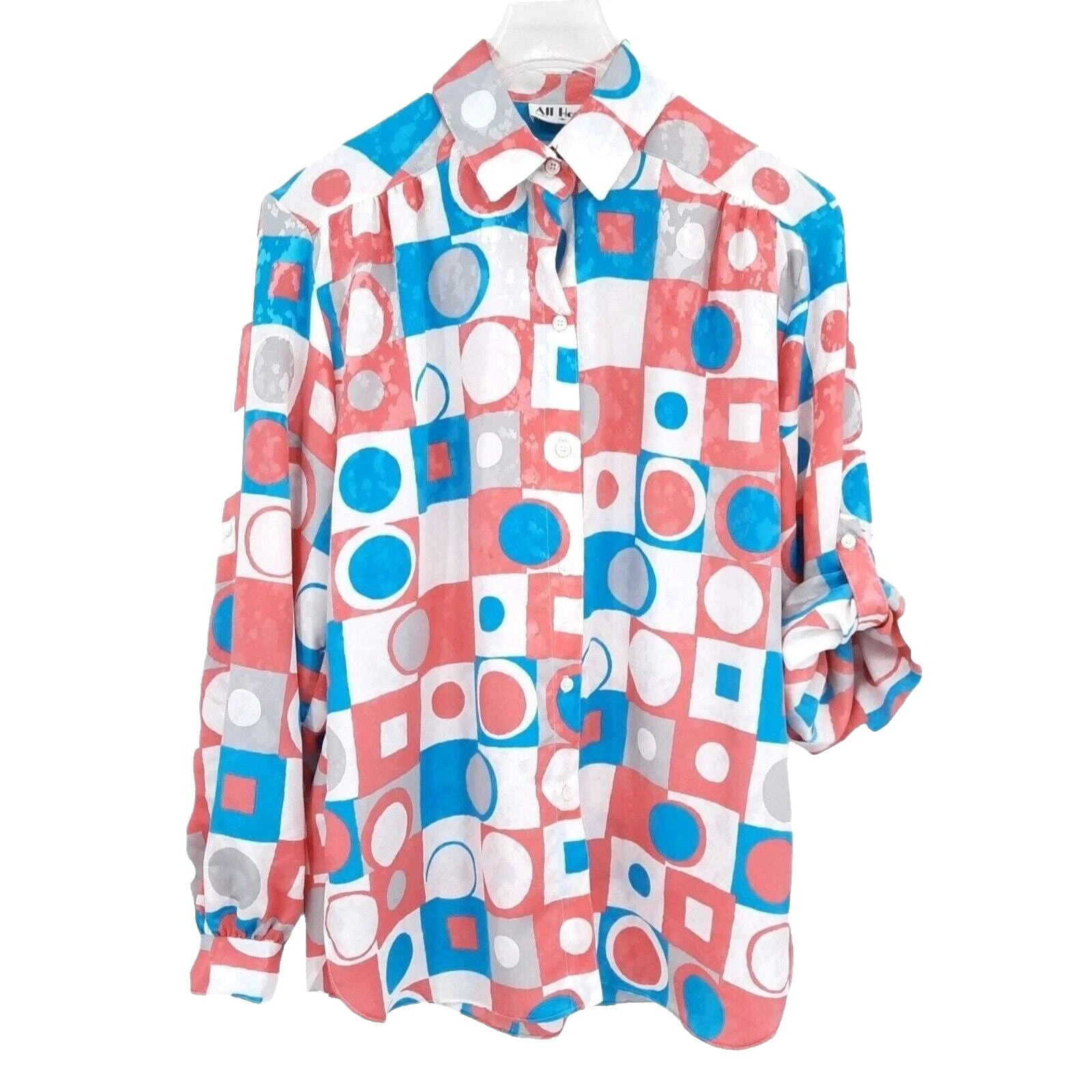 Multi-Color Geometric Vintage Tops for Women