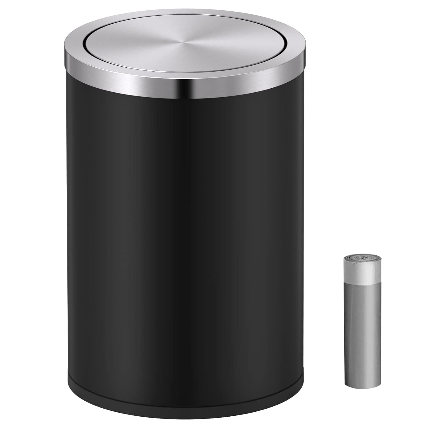Stylish 9L Stainless Steel Swing Lid Trash Bin - Perfect for Home & Office