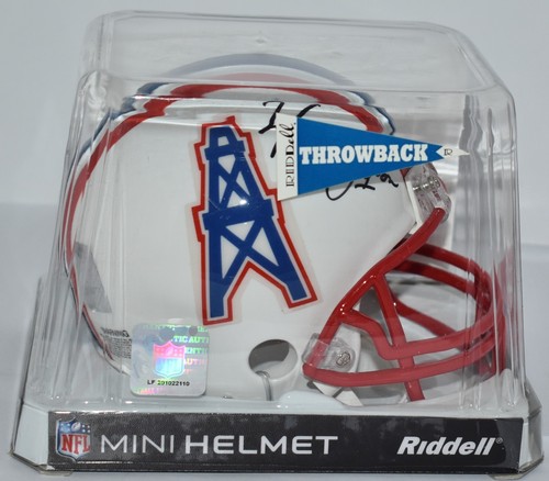 WARREN MOON AUTOGRAPHED THROWBACK VSR4 MINI HELMET HOUSTON OILERS HOF 2006 JSA - Picture 6 of 6