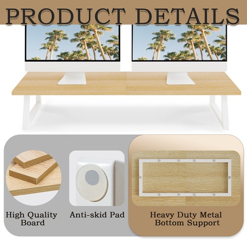 31.5 inch Dual Monitor Stand Riser for Wood & Steel Desktop Riser Organization. - 第 14/35 張圖片