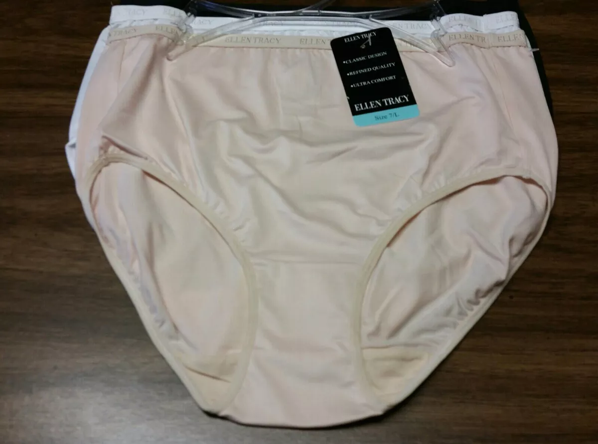 NWT Lot 3 Ellen Tracy Womens Brief Panties 7/L full-Cut NEW WITH