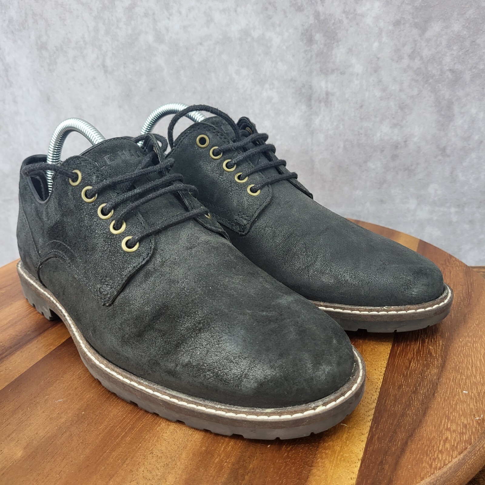 SAOLA Scarpe Oxford Cole Haan Grand OS uomo 8 nere Nathan pelle derby stringate C30072