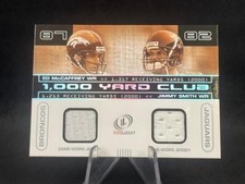 Camiseta doble Fleer Legacy 2001 edición Mccaffrey Jimmy Smith 1000 yardas Club 315/400
