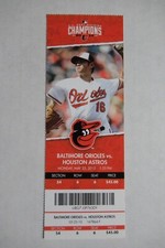 BALTIMORE ORIOLES VS HOUSTON ASTROS 5/25/2015 FULL TICKET ~ WEI-YIN CHEN