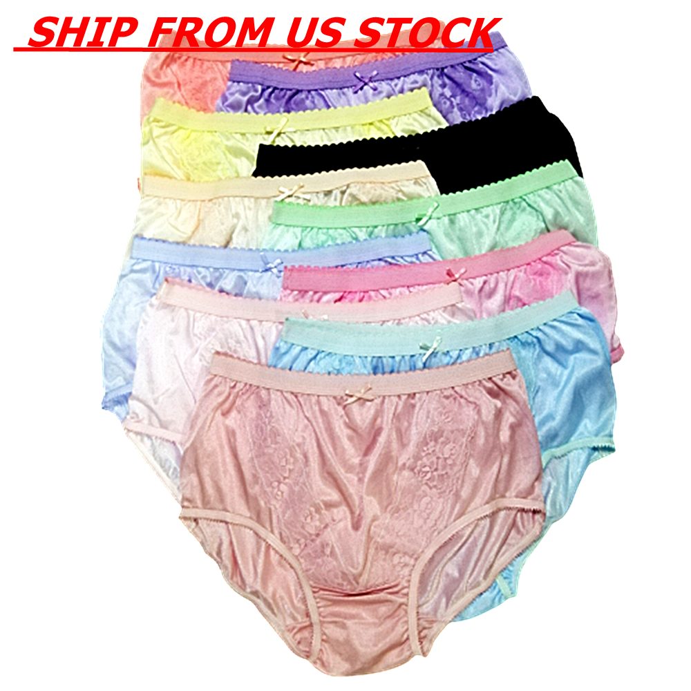 4 of Hip 4448" Vintage Sheer Nylon women Panties Brief with Lace