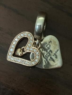 Authentic Pandora S925 All of me loves all of you Heart Shaped Charm Dangle 