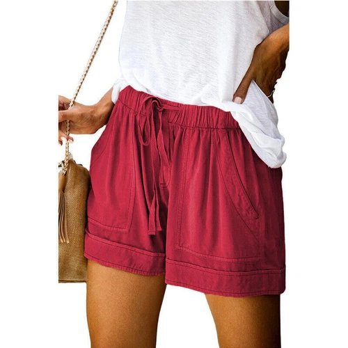 Damen Bermuda Kurze Hose Sommerhose Kordelzug Freizeithose Tasche Strandhose DE - Bild 23 von 38