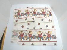 Vintage Denim Teddy 35  x 28  BLUE JEAN TEDDY BEAR ABC Flannel Receiving Blanket