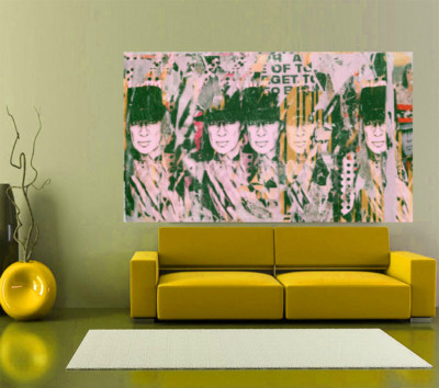 Motiv Udo Portrait Lindenberg170 x100 XXL Silbergebürstetes Alu PopArt/Gemälde