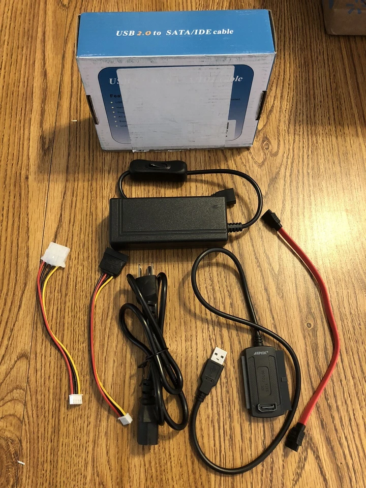 USB 2.0 to Sata Ide 2.5" 3.5" External Adapter Transfer Cable Kit DvD Hard Disk - Image 2 of 4