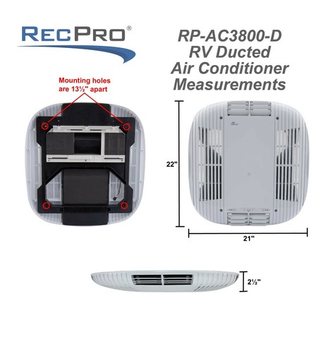 Rec Pro Rooftop RecPro RV Air Conditioner 13.5K Camper Rooftop Ducted AC Unit White or ...