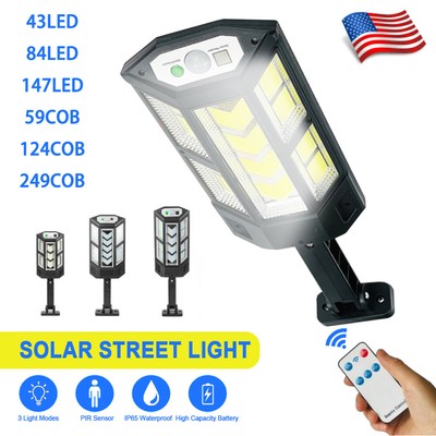 LED COB Solar Wall Light Commercial Dusk To Dawn Outdoor Road Street Lamp IP65