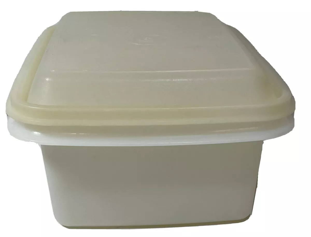 Vintage White Tupperware Ice Cream Container Keeper lid Freeze