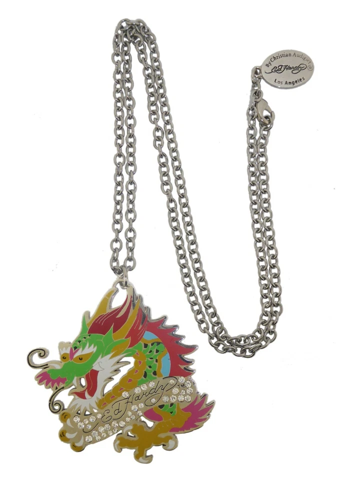 CHRISTIAN AUDIGIER ED HARDY 吊坠项链龙多色原版授权 — 第 2/3 张图片