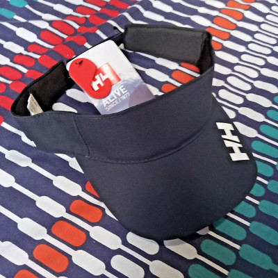 New! Helly Hansen Visor Hat w/ Hook & Loop Closure Navy Blue Adjustable Strap