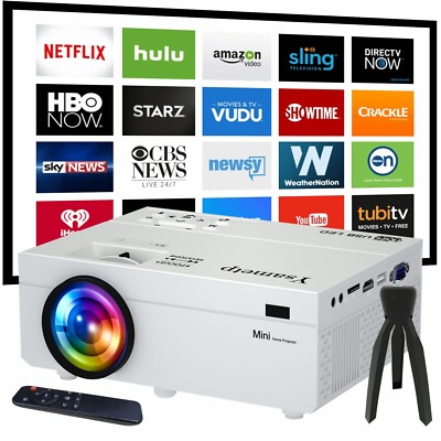 Mini Projector, 1080P Full HD Supported 180  Screen Video Projector, 11000Lux Ho