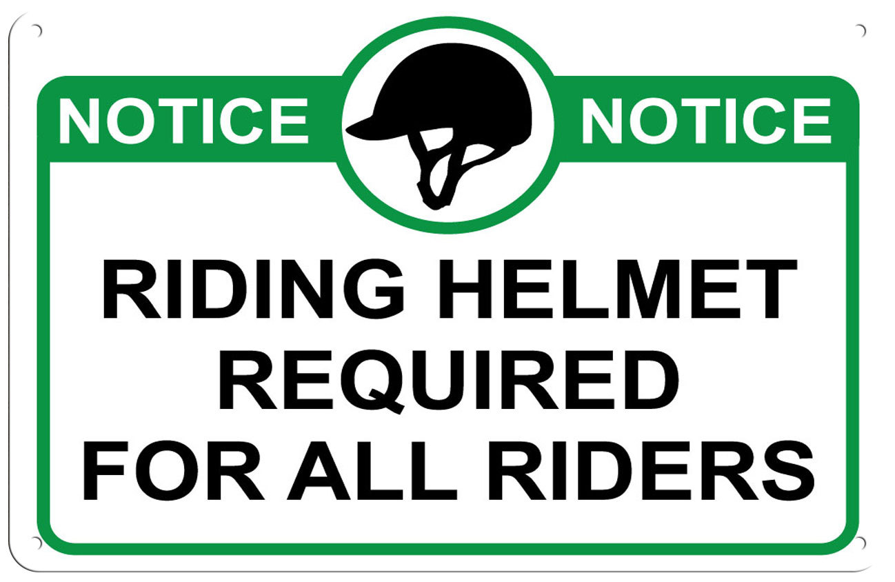 Riding Helmet Required for All Riders Sign for Barn, Stable or Arena eBay