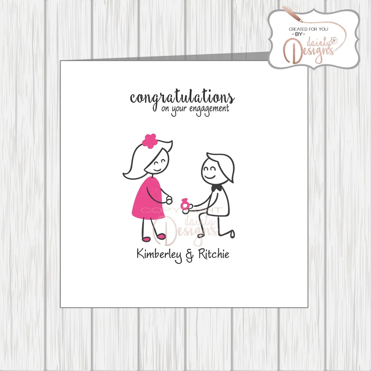 Personalised Congratulations On Your Engagement Card Cute Proposal ...