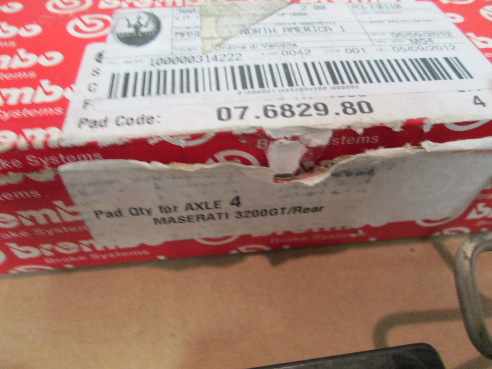 Maserati Coupe Rear Brake Pad Set,  New # 380201042