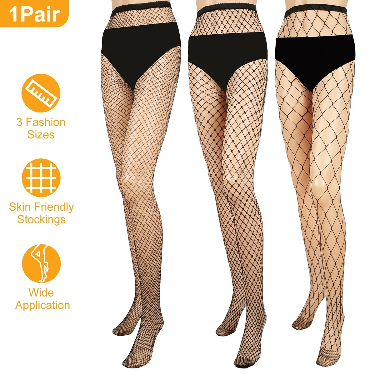 Women Fishnet Stockings Net Pattern Hosiery Pantyhose Black Tight