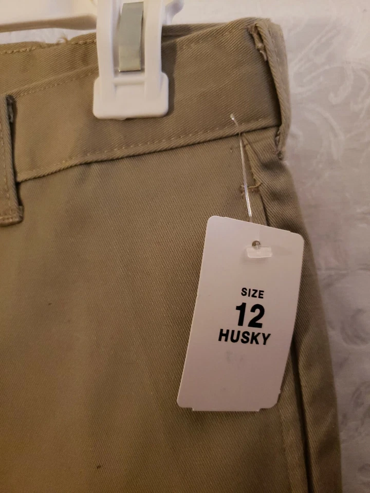 Pantalones Caqui Por George Talla 12H 12 Husky Cintura Ajustable Nuevo Con Etiquetas Niños Beige Foto 2 de 4
