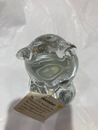 Fenton Art Glass November Birthstone Teddy Bear Clear Paperweight Vintage NWTS - Picture 3 of 12
