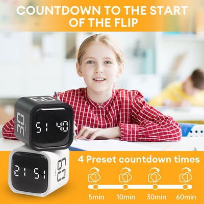 Cube Timer Gravity Sensor Flip LED Display Mini Digital Timer For Cooking Study