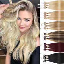 1G/S Micro Beads Link Micro Loop Ring Tip 100 Real Remy Human Hair Extensions