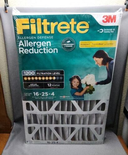 Air & Furnace Filter 3M Filtrete 16x25x4 Micro Allergen Defense Deep Pleat 1200