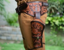 Hulara Full Grain DD Harness Buff Leather Western Gun Holster for Men Heritage