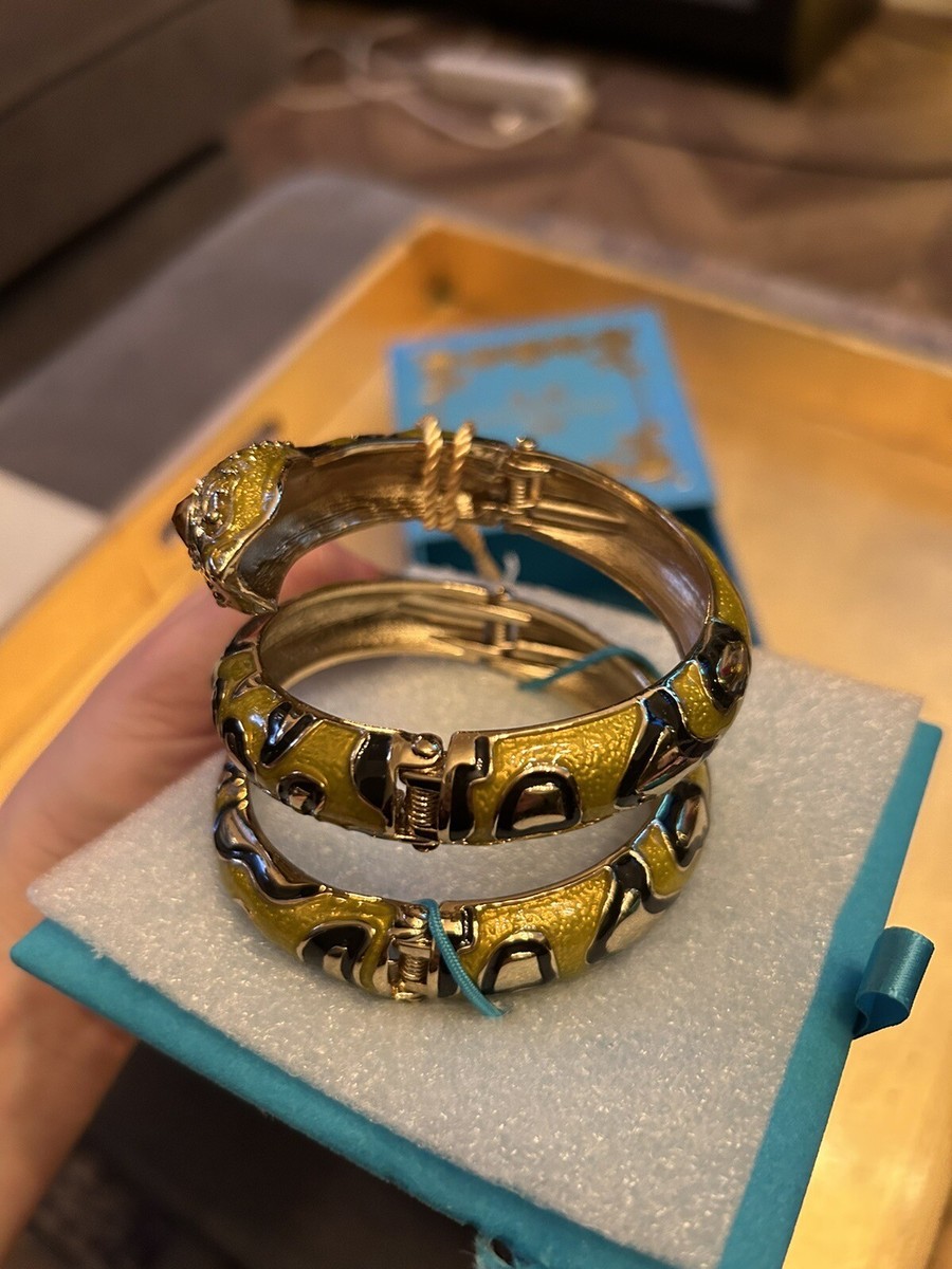 ANNA DELLO RUSSO & H&M SNAKE BANGLE BRACELET , YELLOW AND BLACK 