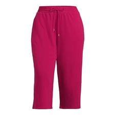 Terra Sky Women's Pull On French Terry Cloth Capris Pants, Rose Size 3X 24W-26