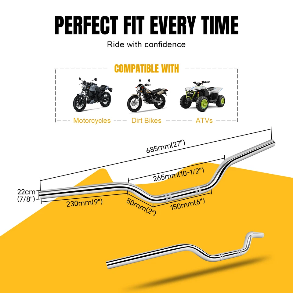 Manillar cromado 7/8" 22 mm rastreador barras de arrastre para Suzuki GS 750 650 550 1000 Foto 3 de 4