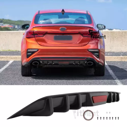 For Kia K3 Forte Cerato 2019-2020 Rear Bumper Lip Diffuser Spoiler 6 Shark Fins