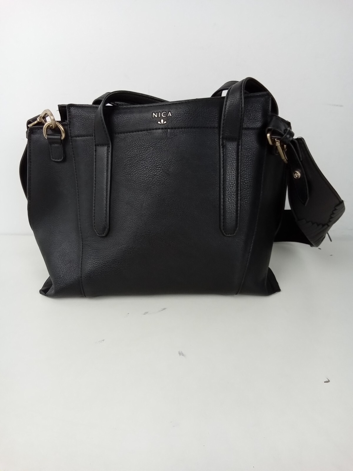 Women's Nica Handbag Black Detachable Shoulder Strap Zip Closure