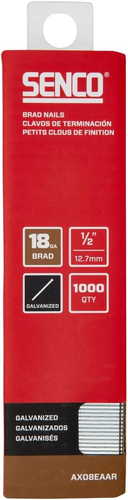 SENCO AX08EAAR 1/2" 18 Gauge Brad Nails, Galvanized Finish 1,000 Count Pack - Picture 7 of 12