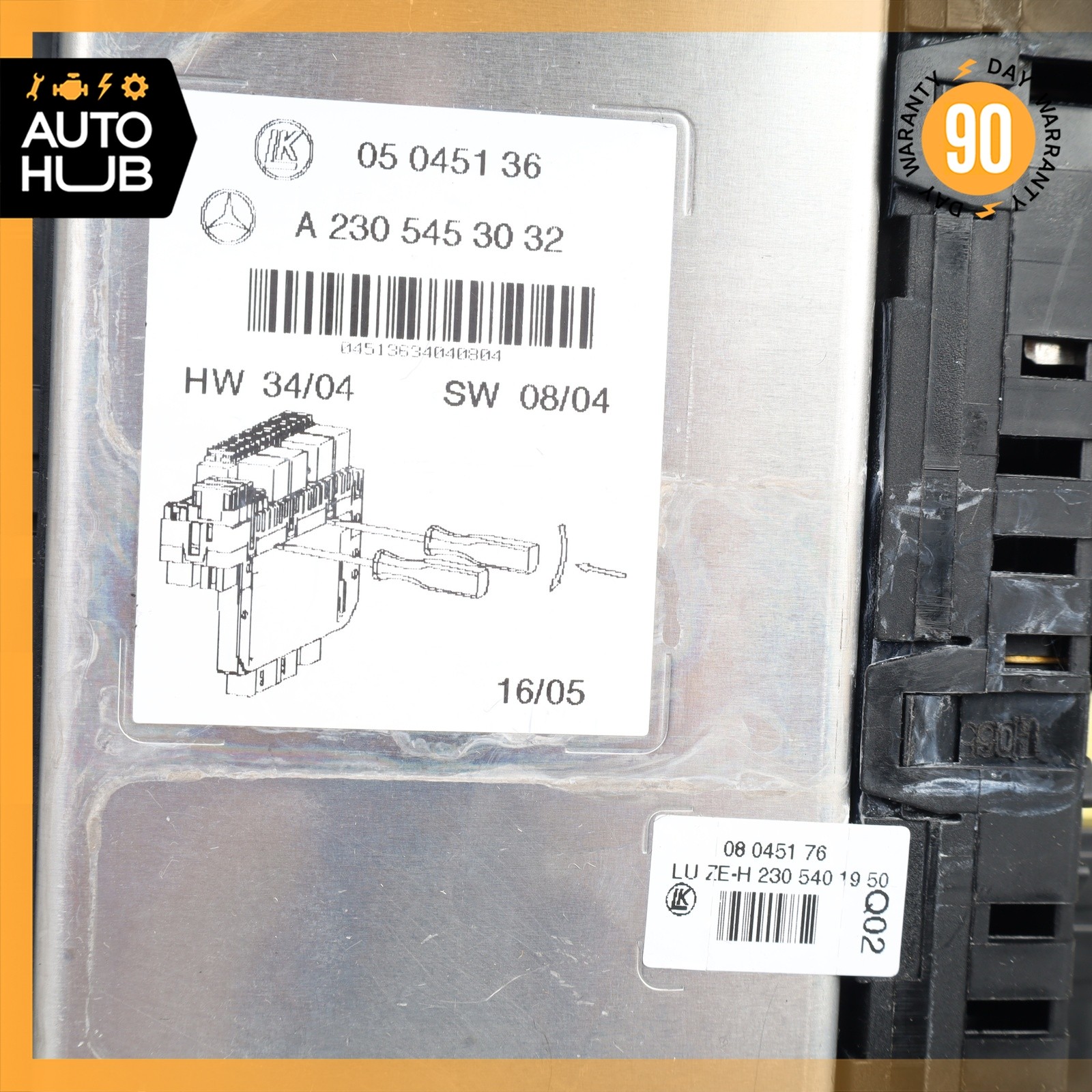 03-12 Mercedes R230 SL500 SL55 AMG Rear SAM Fuse Box Relay Module OEM