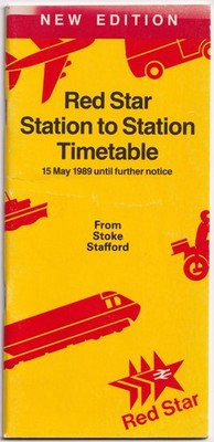1989 British Rail Red Star Station To Station Railway Timetable Stoke Stafford