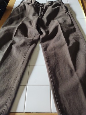 Paul & Shark 100% Cotton Pleated Men's Brown Casual Pants size 34 Classic Logo