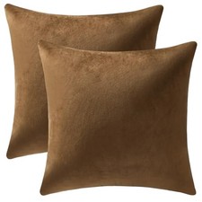 Throw Pillow Covers 16x16: Pack of 2 Cozy 16" x 16" Pack of 2 Golden Brown