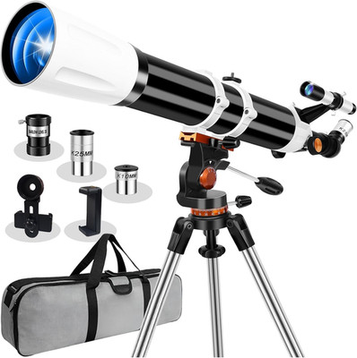 Telescope for Adults High Powered 90Mm Aperture 800Mm,Refractor Telescopes for A