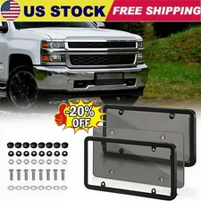 New Unbreakable License Plate Covers+Frames Auto Tag Shield Protector Front Rear