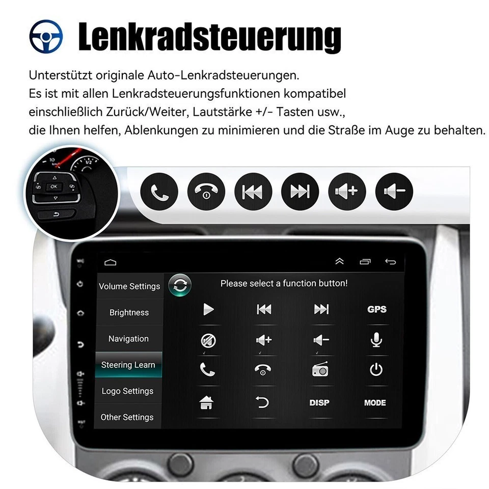 DAB+ 4+64GB Android 15 Carplay Autoradio GPS Navi 1 DIN 360° Drehbar Bildschirm - Bild 2 von 4
