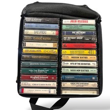 Lot of 30 Cassette Tapes w/ Saioy Storage Case Classical Folk Rock