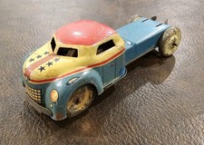 Vintage Colorful 1950's Small Tin Dump Truck - For Parts - Made in Japan